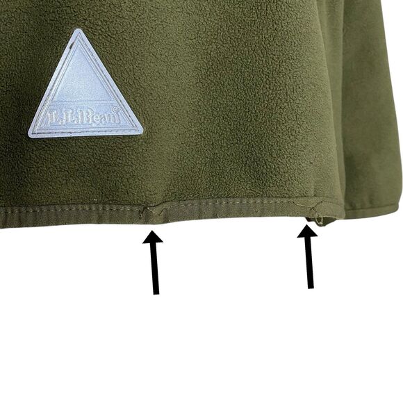 LL Bean Kids Fleece Jacket M 10-12 Full Zip Outdoor Olive Green Pockets Hiking - Picture 8 of 10